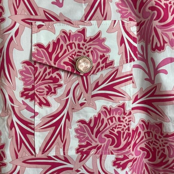Golftini Rose Skort Size 14 Hot Pink White Floral Skirt Decorative Buttons - Picture 6 of 8